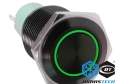 Pulsante a Pressione DimasTech® Black, 22 mm ID, Azione Alternata, Colore Led Verde